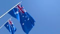 3D rendering of the national flag of Australia waving in the wind