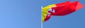 3D rendering of the national flag of Bhutan waving in the wind