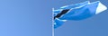 3D rendering of the national flag of Botswana waving in the wind