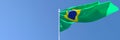 3D rendering of the national flag of Brazil waving in the wind