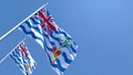 3D rendering of the national flag of British Indian Ocean Territory waving