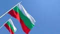 3D rendering of the national flag of Bulgaria waving in the wind Royalty Free Stock Photo