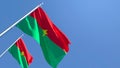 3D rendering of the national flag of Burkina Faso waving in the wind