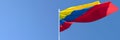 3D rendering of the national flag of Colombia waving in the wind Royalty Free Stock Photo