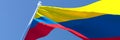 3D rendering of the national flag of Colombia waving in the wind Royalty Free Stock Photo