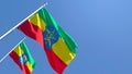 3D rendering of the national flag of Ethiopia waving in the wind