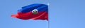 3D rendering of the national flag of Haiti waving in the wind