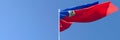 3D rendering of the national flag of Haiti waving in the wind