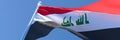 3D rendering of the national flag of Iraq waving in the wind Royalty Free Stock Photo