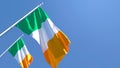 3D rendering of the national flag of Ireland waving in the wind