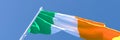 3D rendering of the national flag of Ireland waving in the wind