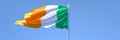 3D rendering of the national flag of Ireland waving in the wind