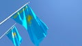 3D rendering of the national flag of Kazakhstan waving in the wind Royalty Free Stock Photo