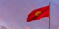 3d rendering of the national flag of the Kyrgyzstan