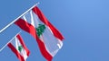 3D rendering of the national flag of Lebanon waving in the wind Royalty Free Stock Photo