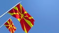 3D rendering of the national flag of Macedonia waving in the wind