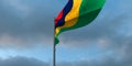 3d rendering of the national flag of the Mauritius Royalty Free Stock Photo