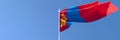 3D rendering of the national flag of Mongolia waving in the wind