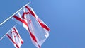 3D rendering of the national flag of Northern Cyprus waving in the wind
