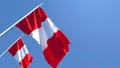 3D rendering of the national flag of Peru waving in the wind