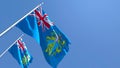 3D rendering of the national flag of Pitcairn islands waving in the wind