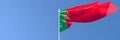 3D rendering of the national flag of Portugal waving in the wind Royalty Free Stock Photo