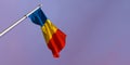 3d rendering of the national flag of the Romania Royalty Free Stock Photo