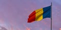 3d rendering of the national flag of the Romania Royalty Free Stock Photo