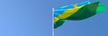 3D rendering of the national flag of Rwanda waving in the wind
