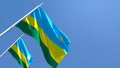 3D rendering of the national flag of Rwanda waving in the wind