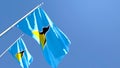 3D rendering of the national flag of Saint Lucia waving in the wind