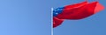 3D rendering of the national flag of Samoa waving in the wind