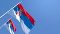 3D rendering of the national flag of Serbia waving in the wind Royalty Free Stock Photo