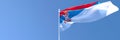 3D rendering of the national flag of Serbia waving in the wind Royalty Free Stock Photo