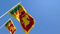 3D rendering of the national flag of Sri Lanka waving in the wind