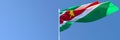 3D rendering of the national flag of Suriname waving in the wind