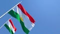 3D rendering of the national flag of Tajikistan waving in the wind