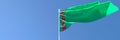 3D rendering of the national flag of Turkmenistan waving in the wind