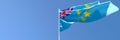 3D rendering of the national flag of Tuvalu waving in the wind