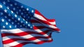 3D rendering of the national flag of United States of America waving in the wind Royalty Free Stock Photo