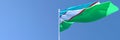 3D rendering of the national flag of Uzbekistan waving in the wind