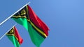 3D rendering of the national flag of Vanuatu waving in the wind