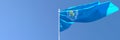 3D rendering of the national flag of World Health Organization WHO waving in the wind