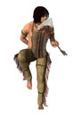 3D Rendering Native American Man on White Royalty Free Stock Photo