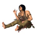 3D Rendering Native American Man on White Royalty Free Stock Photo
