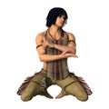 3D Rendering Native American Man on White Royalty Free Stock Photo