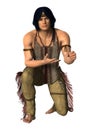3D Rendering Native American Man on White Royalty Free Stock Photo