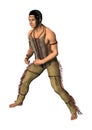 3D Rendering Native American Man on White Royalty Free Stock Photo