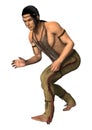 3D Rendering Native American Man on White Royalty Free Stock Photo
