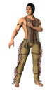 3D Rendering Native American Man on White Royalty Free Stock Photo